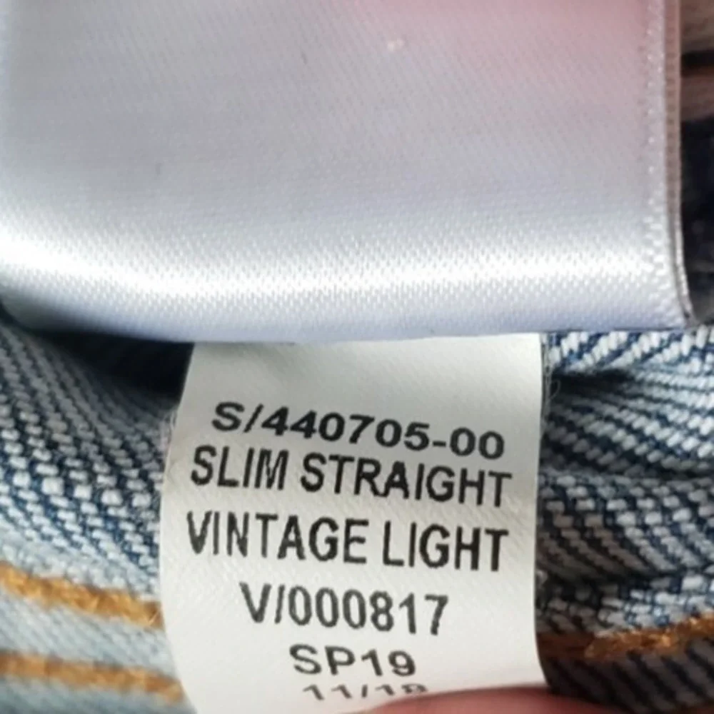 Gap Jeans Mens 28x30‎ Light Blue Vintage Wash Slim Straight Leg Preppy Denim